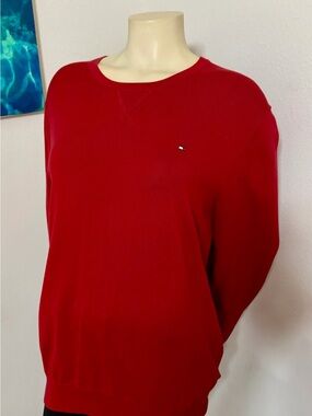 WORN ONCE! Tommy Hilfiger Women’s Red Crewneck Sweater